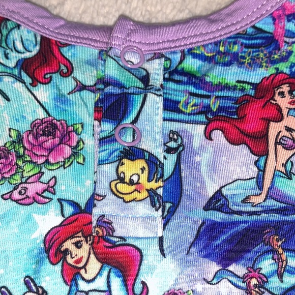 NWT Showstoppers Disney Ariel Bamboo Twirl Bodysuit Dress 6-12M💖 - Picture 5 of 8